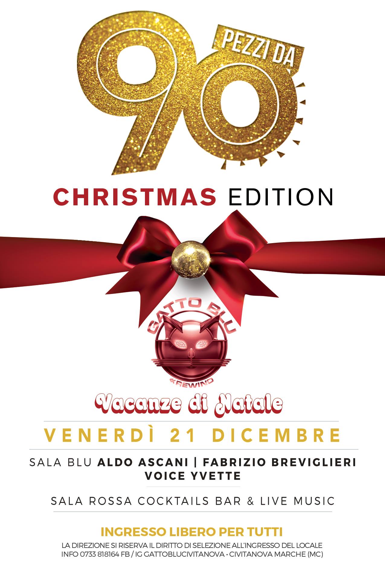 Pezzi Da90 Christmas Edition discoteca Gatto Blu Civitanova Marche