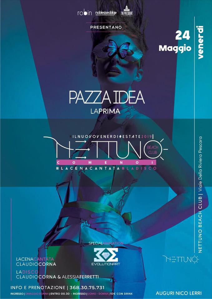 Inaugurazione venerdì estate 2019 Nettuno Beach Club Pescara