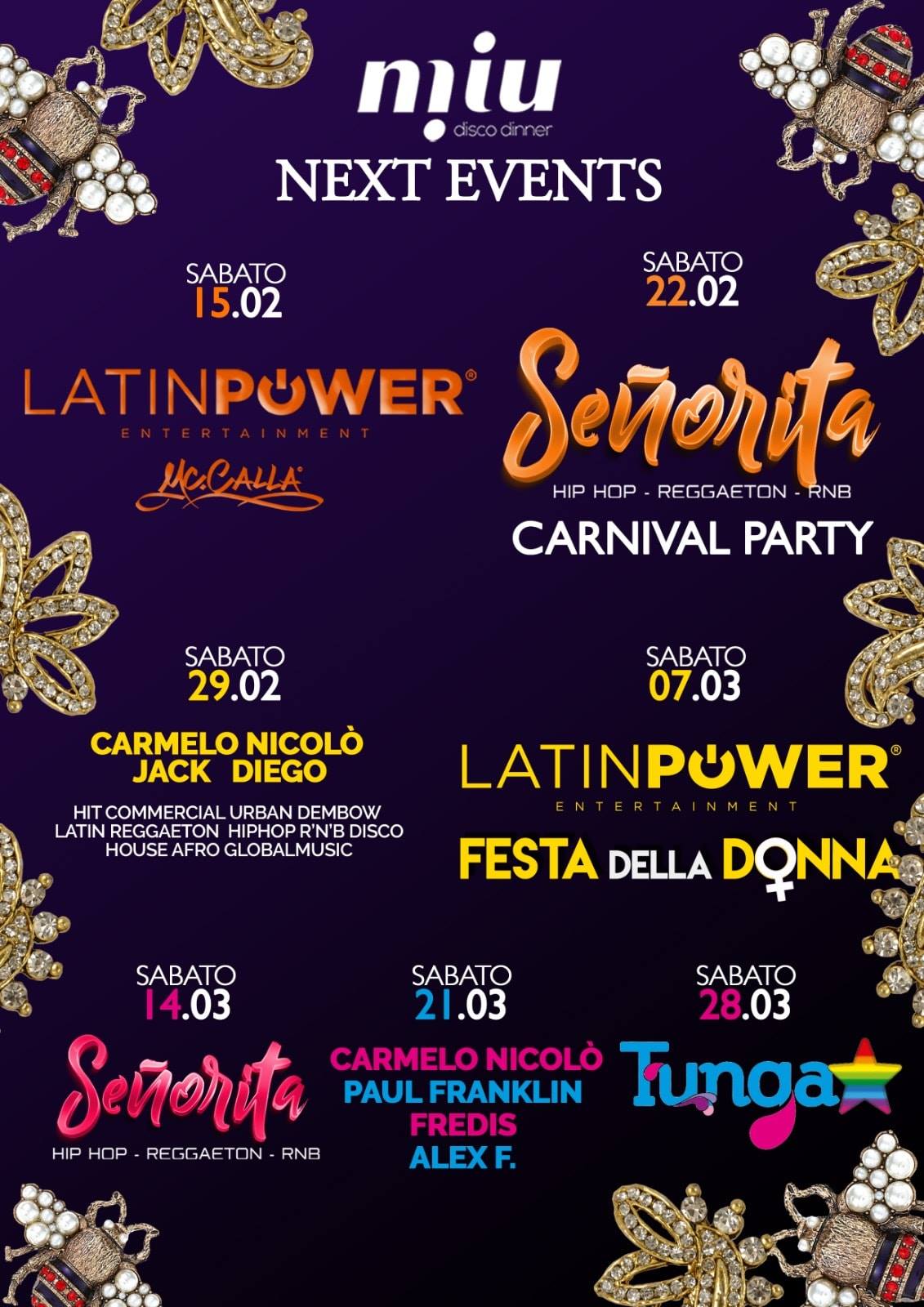 Latin Power Festa della Donna Miu Disco Dinner Marotta