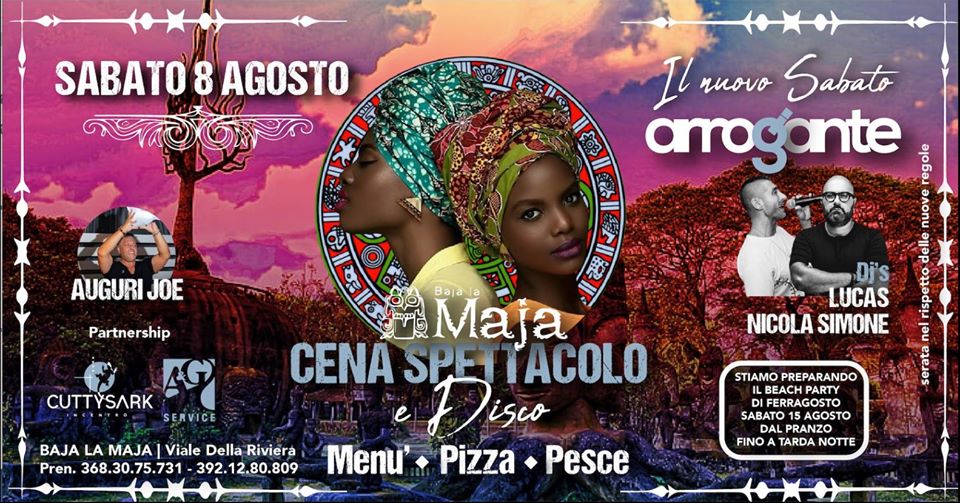 Baja la Maja Pescara, cena spettacolo pre Ferragosto