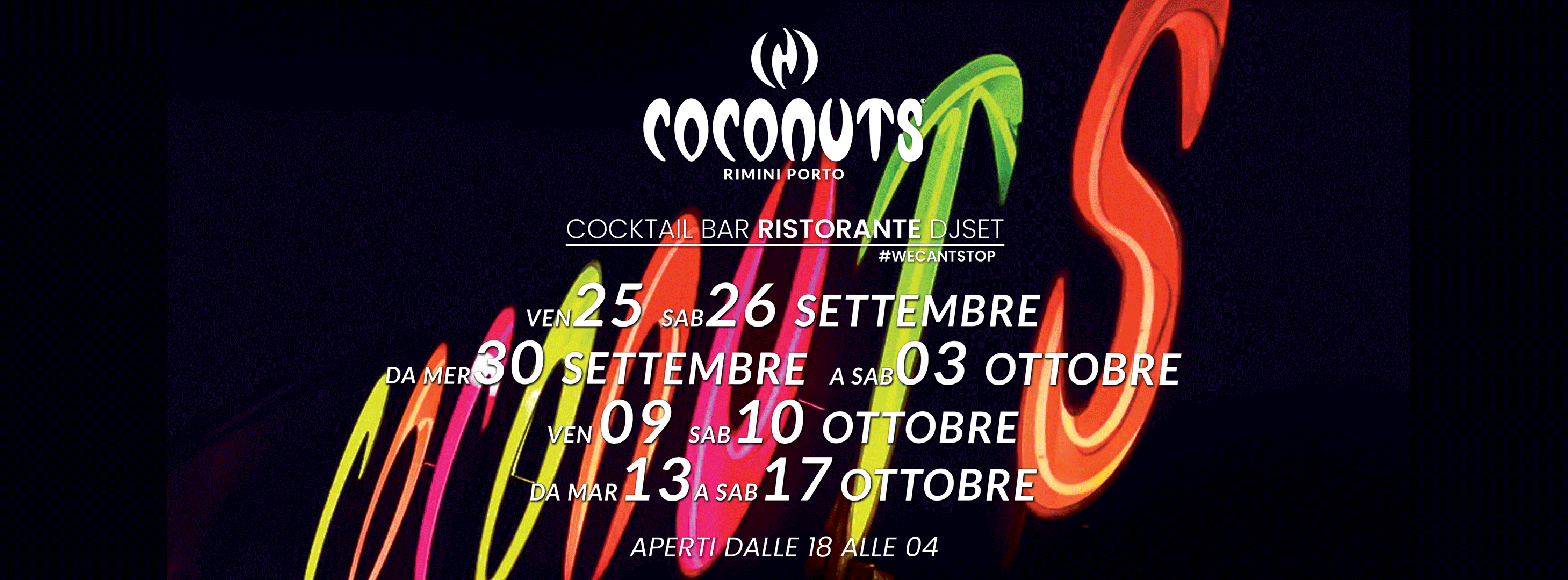 Coconuts Discoteca Rimini, ristorante, disco bar e musica