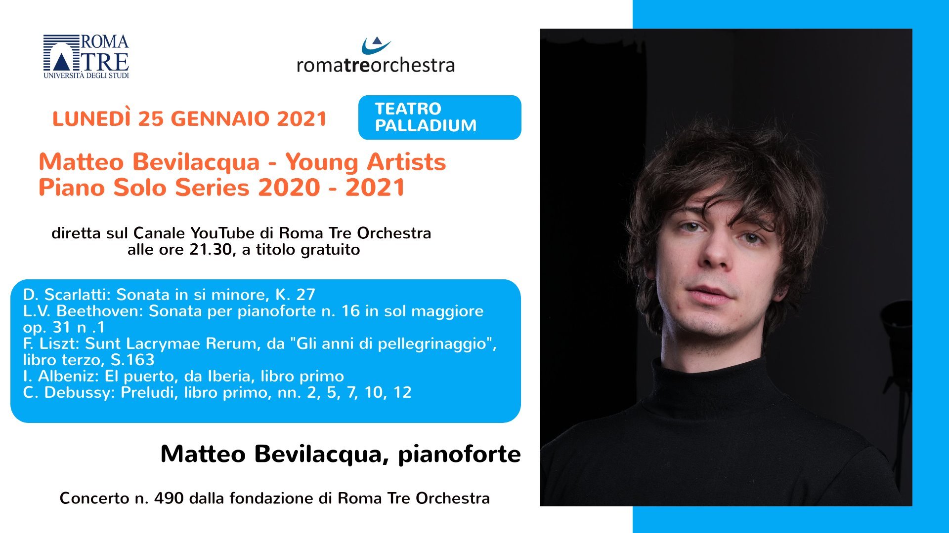 Matteo Bevilacqua, Young Artists Piano Solo Series 2020 - 2021