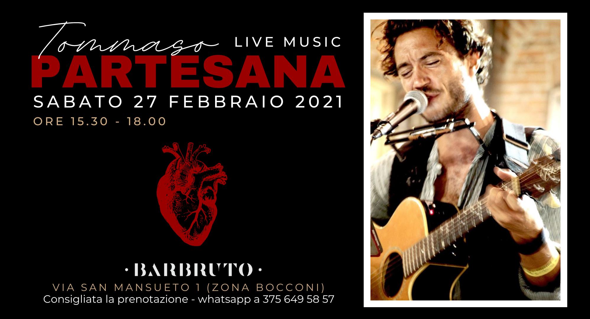 Barbruto Milano, Tommaso Partesana Live Concert