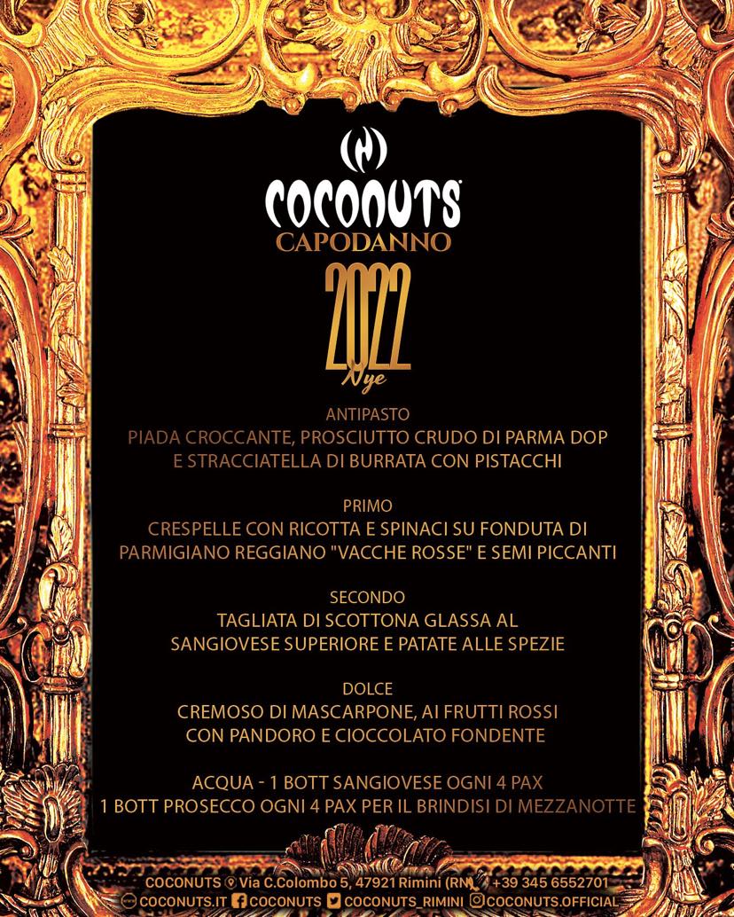 Capodanno 2022 al Coconuts di Rimini