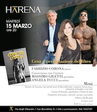 Cena e presentazione del libro di Fabrizio Corona al Ristorante Harena di San Benedetto del Tronto