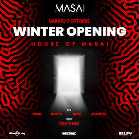Opening Winter Season alla Discoteca Masai di Cagli