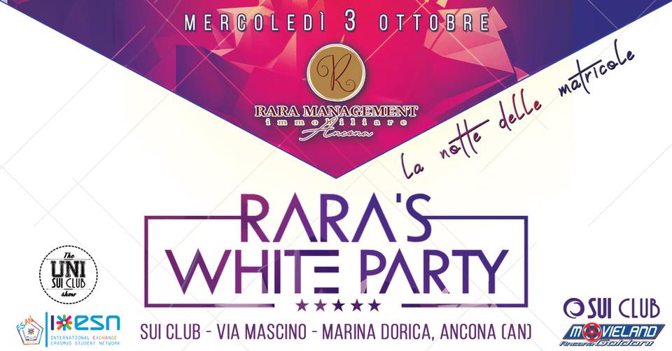 Raras White Party Universitario Sui Club Ancona