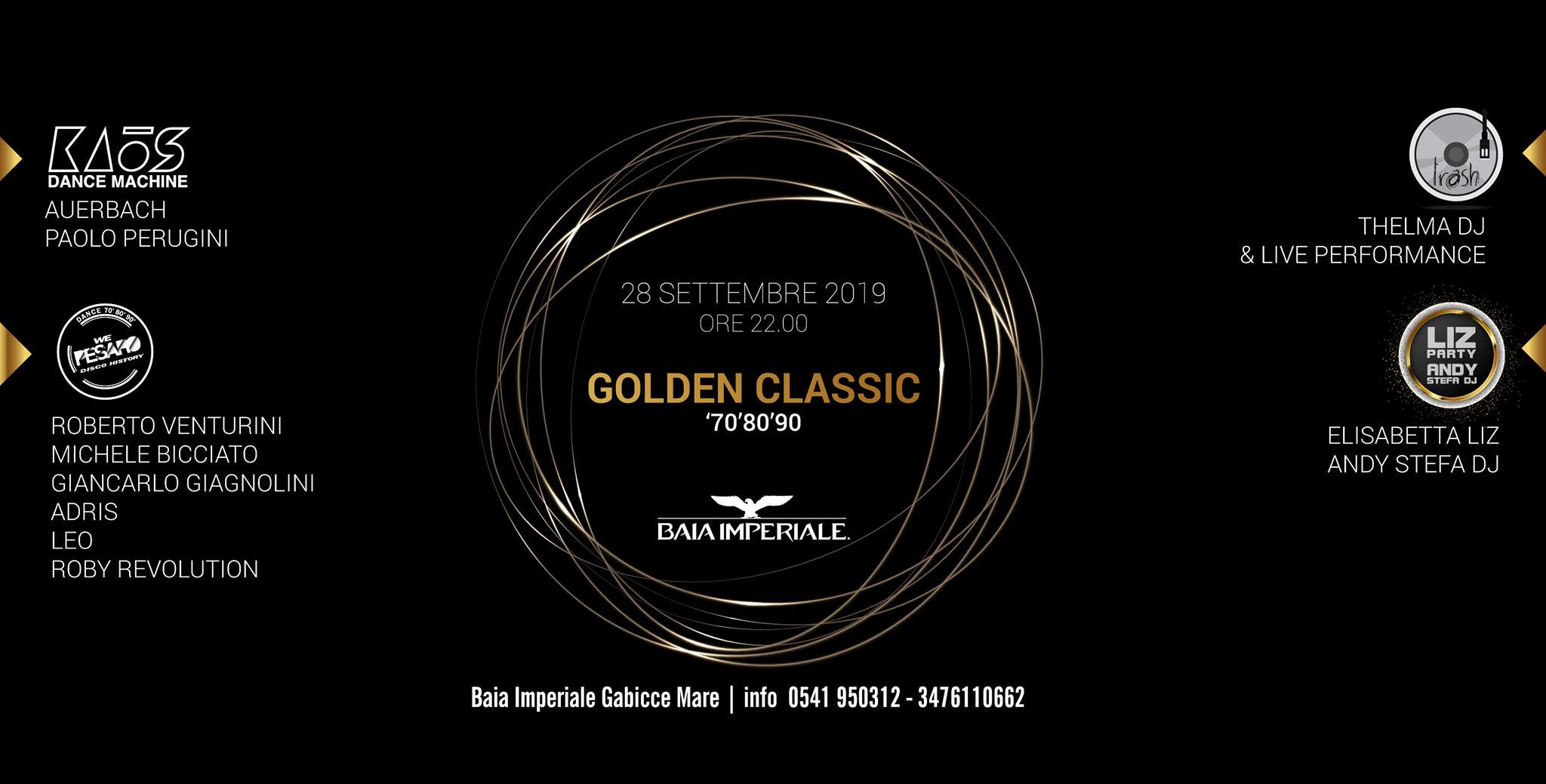 Golden Classic '70, '80, '90 discoteca Baia Imperiale Gabicce Mare