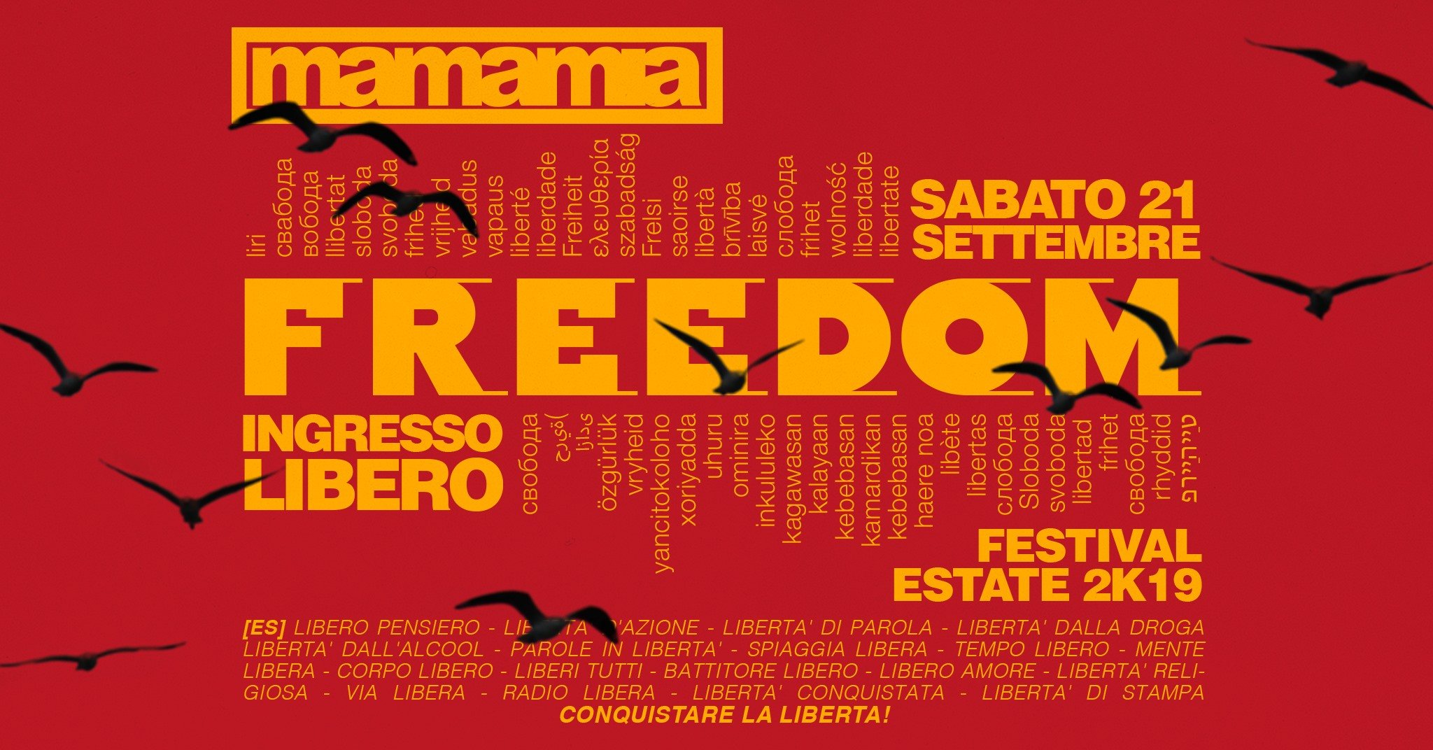 Freedom 2019 Mamamia Club Senigallia