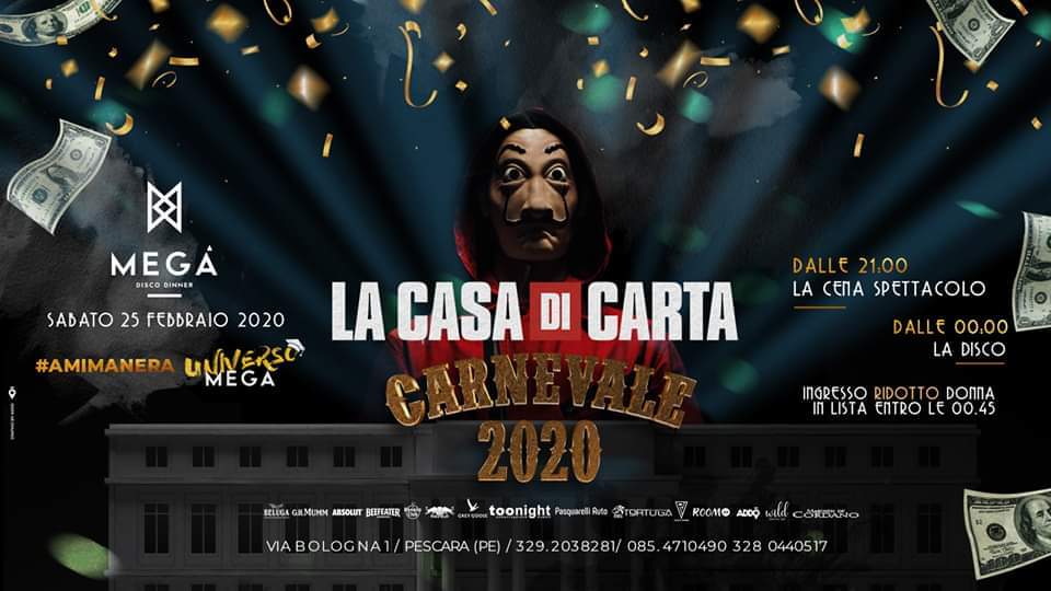 Carnevale 2020 Megà discoteca