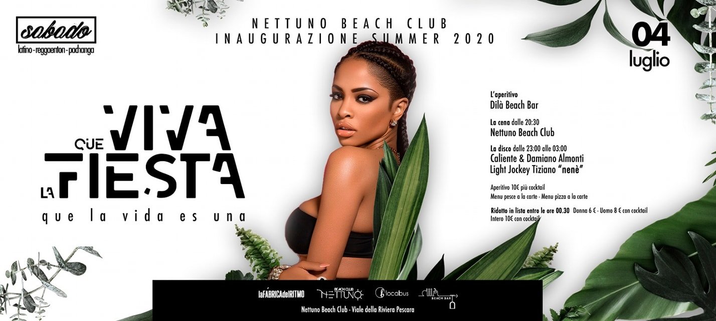 Nettuno Beach Club Pescara, Inaugurazione Estiva 2020