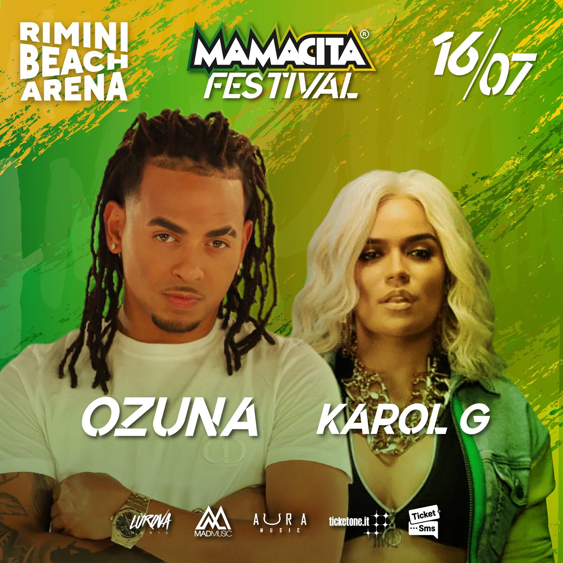 Ozuna e Karol G alla Rimini Beach Arena