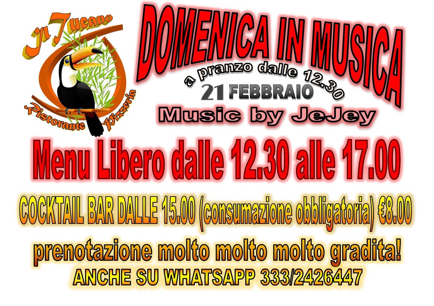 Ristorante Tucano Senigallia, Domenica in musica