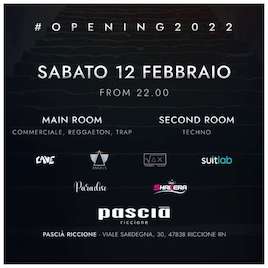 Opening 2022 Discoteca Pascià Riccione