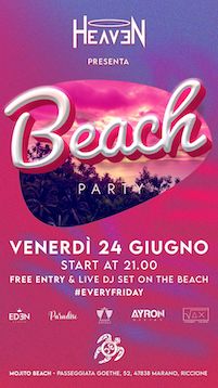 Heaven presenta il beach party al Mojito di Riccione