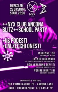 School Party al Nyx Club di Ancona