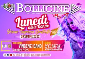 Sala grande live Vincensi alla Discoteca Bollicine di Riccione