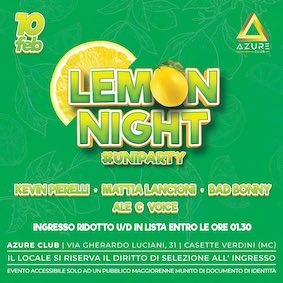 Lemon Night alla Discoteca Azure di Casette Verdini