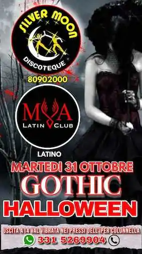 Halloween Gothic alla discoteca Mya Silver Moon di Colonnella